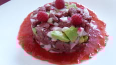 Tartare de canard à la framboise