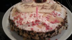 Gâteau d'anniversaire poire chocolat