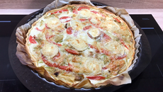 Tarte aux courgettes, tomates et chèvre