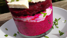 Verrine de betterave au chèvre