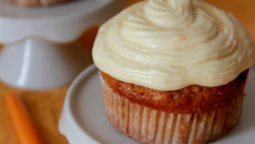 Carrot cupcakes, cream cheese à l'orange