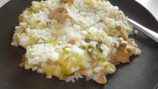 Risotto au poireau et champignons