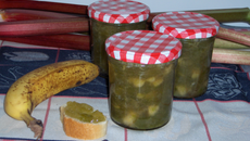 Confiture bananes et rhubarbe