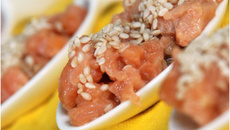 Tartare de saumon sésame, gingembre