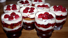 Verrines de tiramisu aux framboises