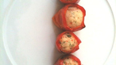 Makis poivron-crevettes-ciboulette