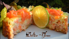 Délice au saumon sur son sablé au fromage