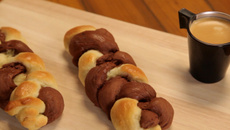 Brioche tressée bicolore