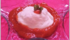 Œufs a la neige au coulis d'abricot