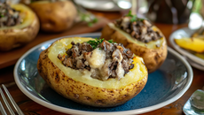 Pommes de terre farcies aux champignons