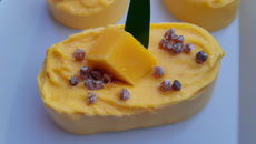 Mousse banane, fruits de la passion, ananas