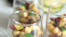 Verrines de courgettes crues et cuites