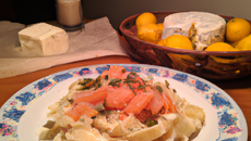 Tagliatelles au saumon fumé et chèvre