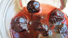 Verrine de cerises au cognac