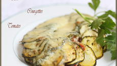 Tian courgettes, mozzarella