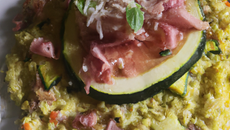 Risotto courgette-coppa
