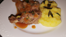 Lapin à la polenta