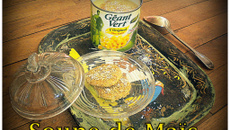 Soupe de maïs et croquette de foie gras