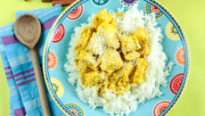 Curry de poulet avec un reste de poulet rôti