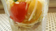 Verrine de rillette de maquereau et sa salade pomme - céleri