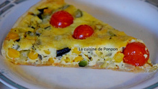 Tarte au maïs, courgette et tomates cerise