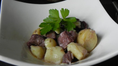 Daube de filet mignon de porc au vin blanc et aux rattes du Touquet