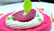 Mousse de betteraves et fromage de brebis