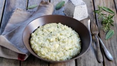 Risotto aux herbes et Pyramide de Valençay