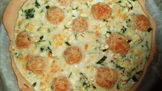 Tarte aux boulettes de thon et courgettes