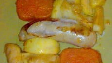 Boudins blancs aux patates douces et pommes fondantes