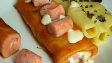 Choucroute de saumon et ses cannellonis à la choucroute et crème de lard fumé