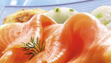 Saumon fumé et sorbet de citron vert