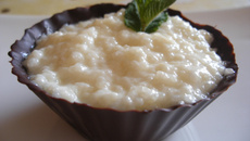 Coupe de chocolat au thym au tapioca-coco