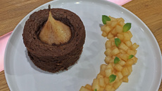 Fondant choco-poire et tartare de poires au thé bergamote