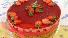 Bavarois fraises pistache
