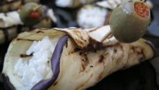 Rolls d'aubergine au riz