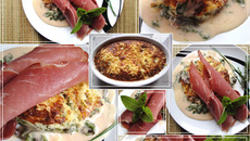 Gratin d'Arroche rouge et son jambon de pays