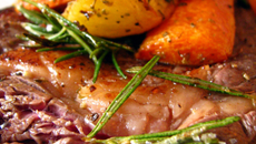 Entrecôte aux légumes rôtis