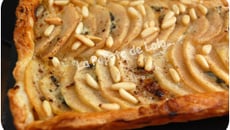 Tarte roquefort, poires, miel