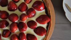 Tarte au chocolat blanc et fraises