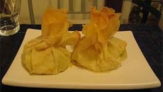 Aumonières surprises au poireau et chèvre