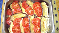 Tian d'aubergines au fromage de brebis facile