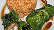 Saumon vapeur en feuille de chou