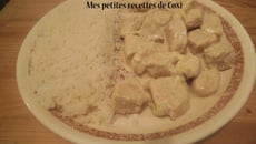 Filets de poulet au curry et son riz blanc