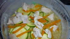 Poulet courgette au micro-onde