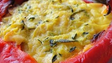 Poivrons farçis au clafoutis de courgettes