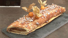 Bûche à la crème de marron et écorces confites