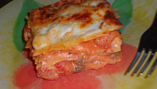 Lasagnes au saumon fumé et champignons