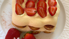 Tiramisu aux fraises et crème fleurette