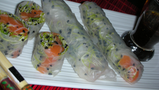 Rouleaux au saumon facon sushi